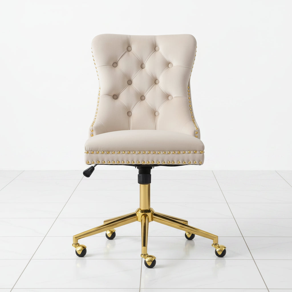Beige office chair complete view