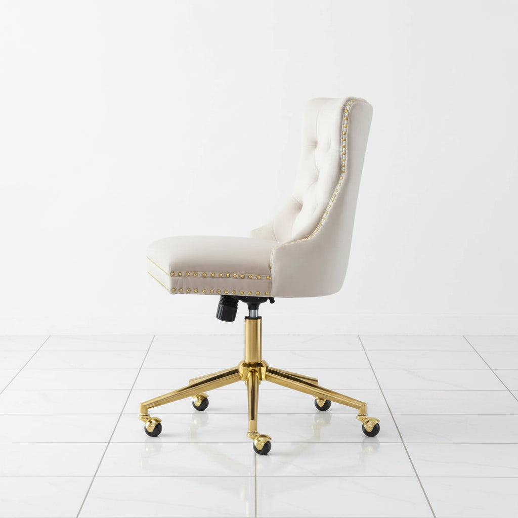 Beige office chair with swivel base