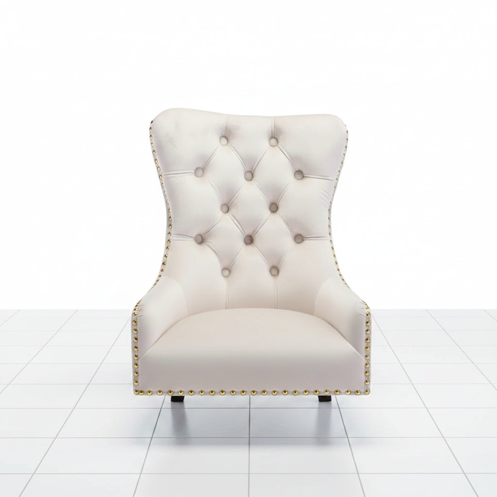 Beige office chair with tufted design