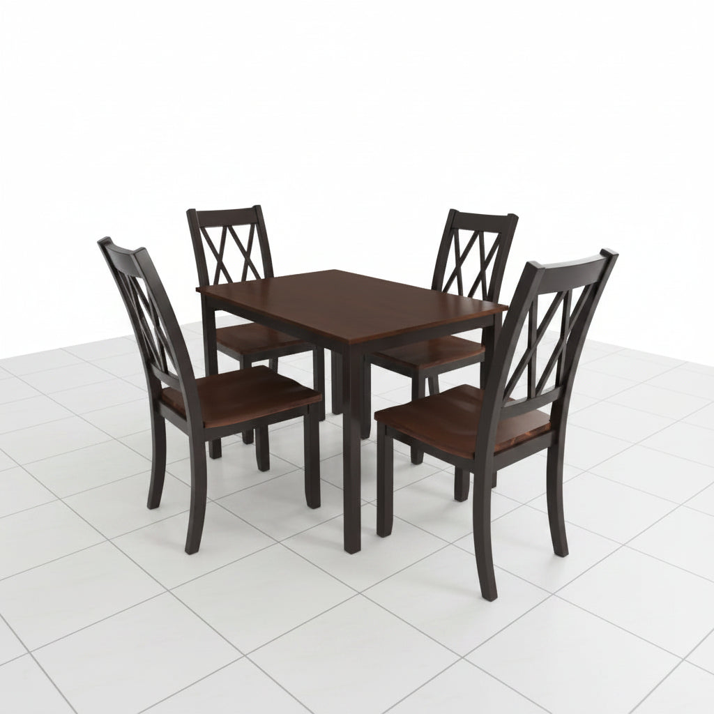 Black espresso dining chair set front view