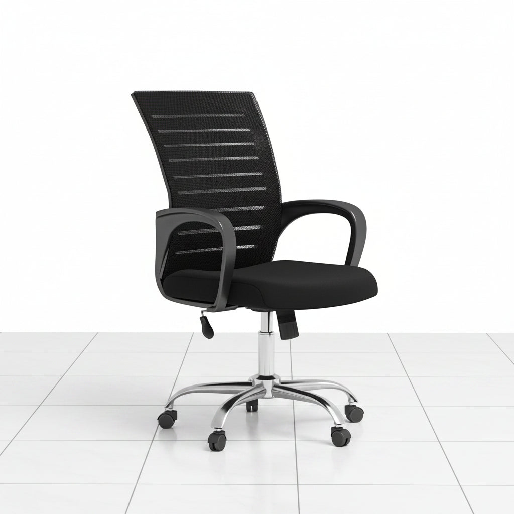 Black office chair with metal frame ZM-032