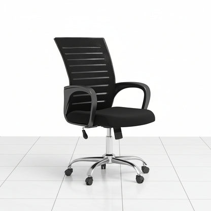 Black office chair with metal frame ZM-032