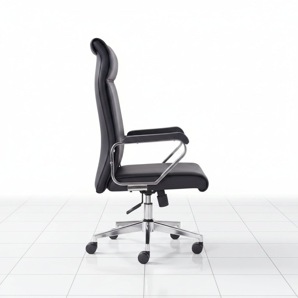 Black office chair ZM-032 metal frame detail