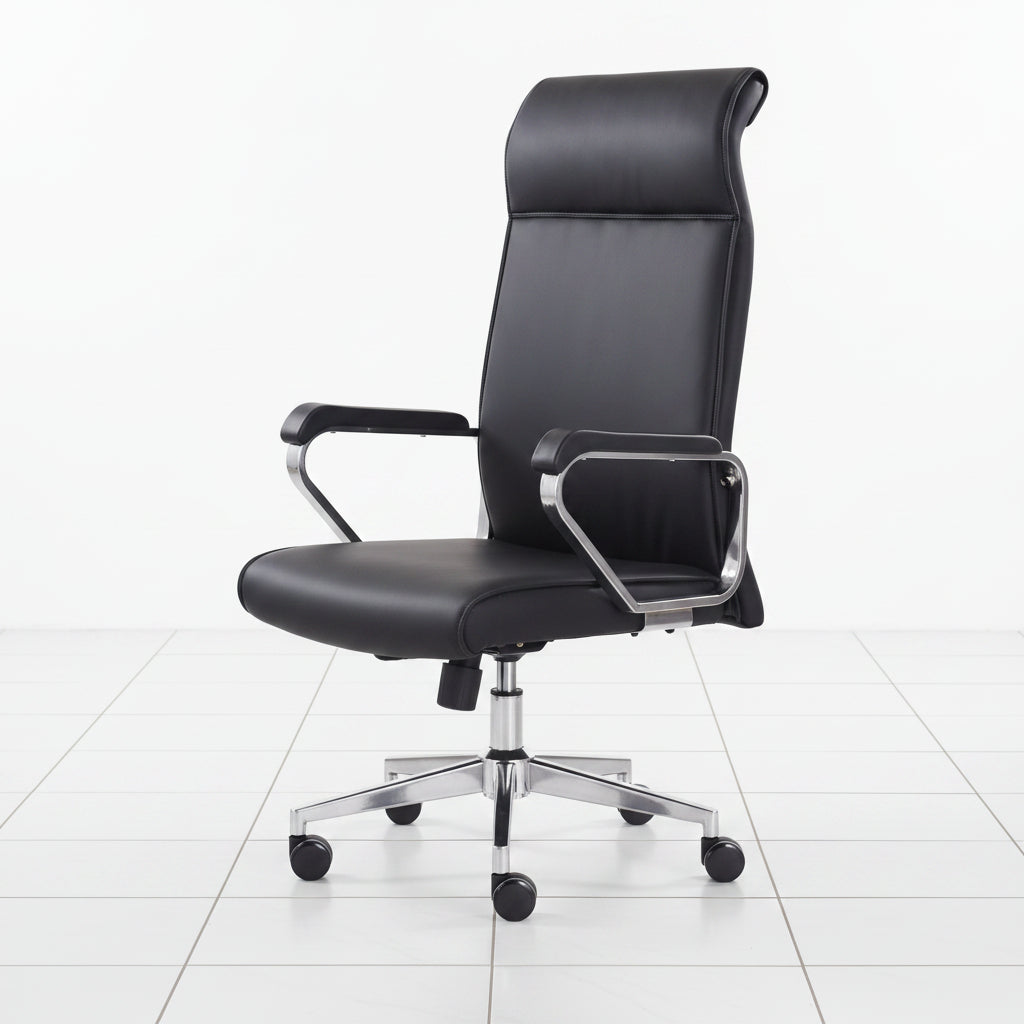 Black swivel office chair ZM-032 side view