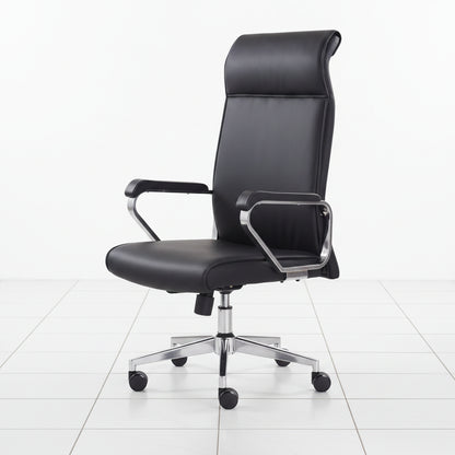 Black swivel office chair ZM-032 side view