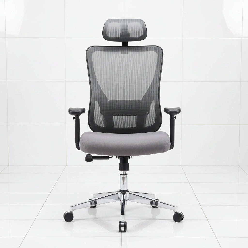 Grey high back mesh office chair