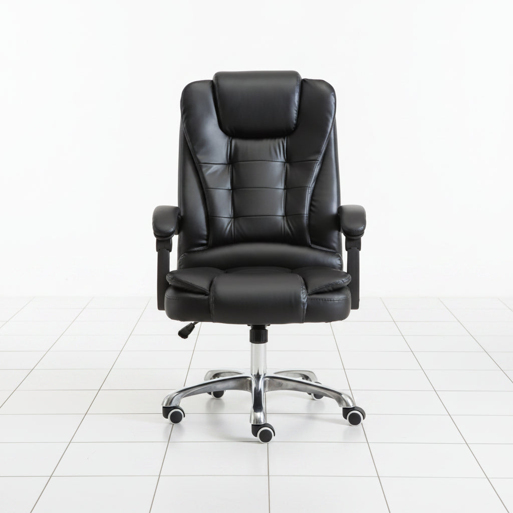 Leather office chair recliner front view