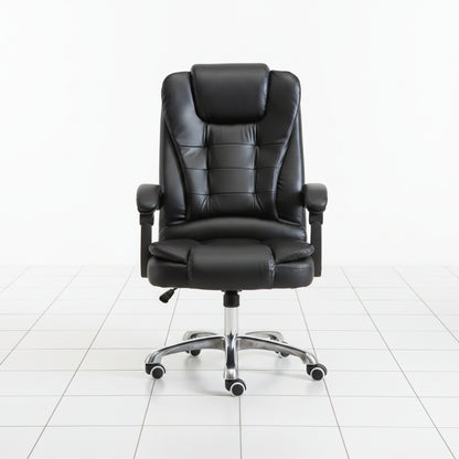 Leather office chair recliner front view