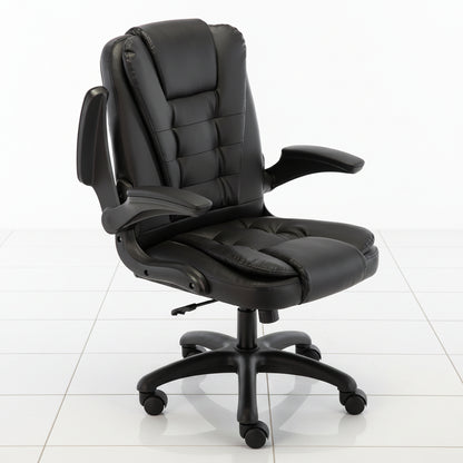 Leather office chair side angle