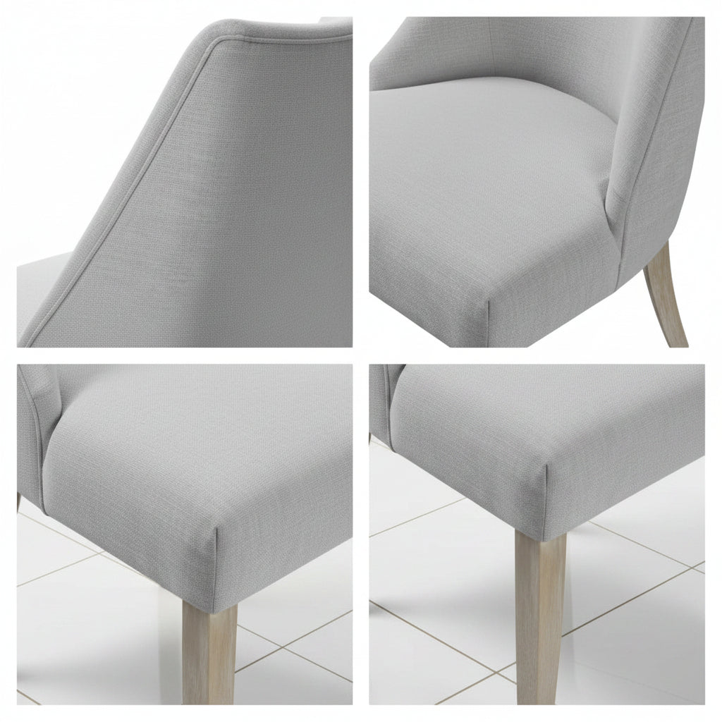 Light grey dining chair seat detail