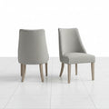 Light grey upholstered dining chairs