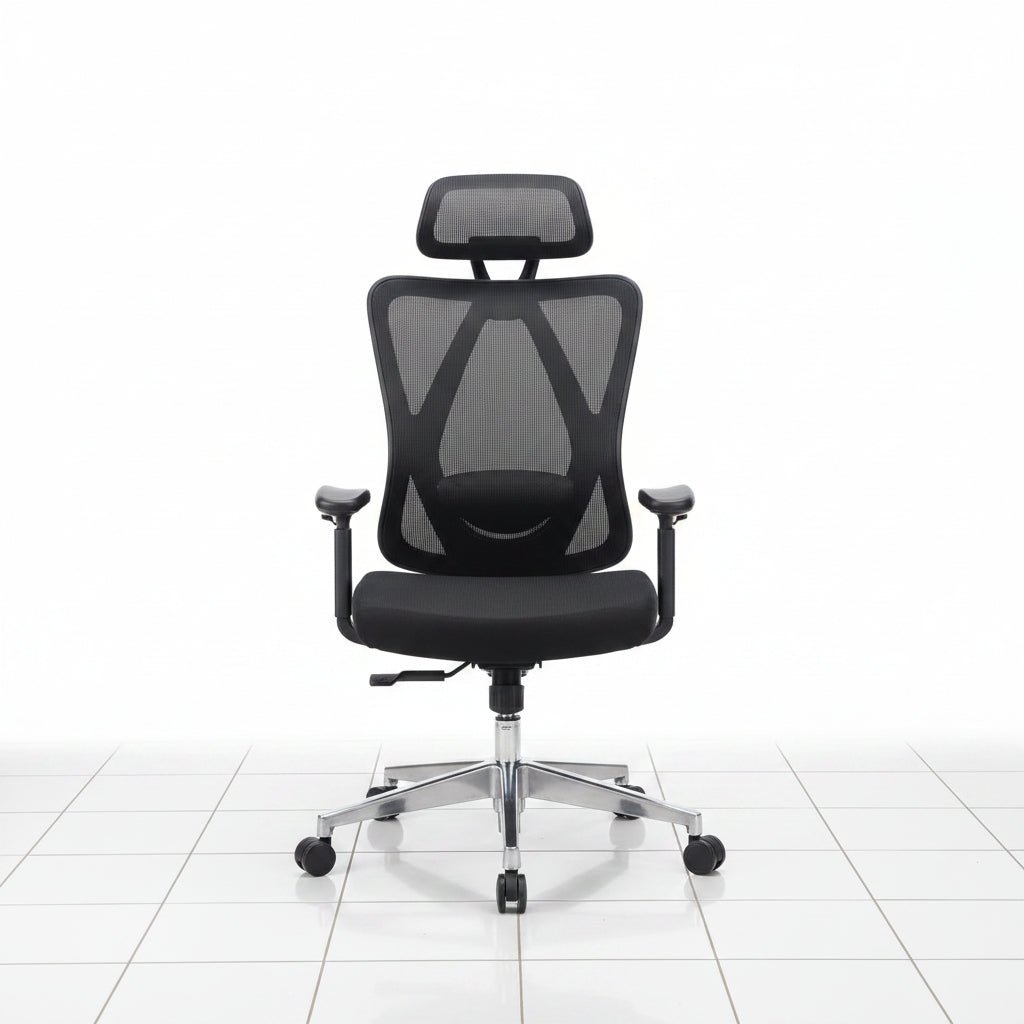 Mesh office chair high back front view