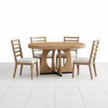 Natural wood dining table set with four chairs