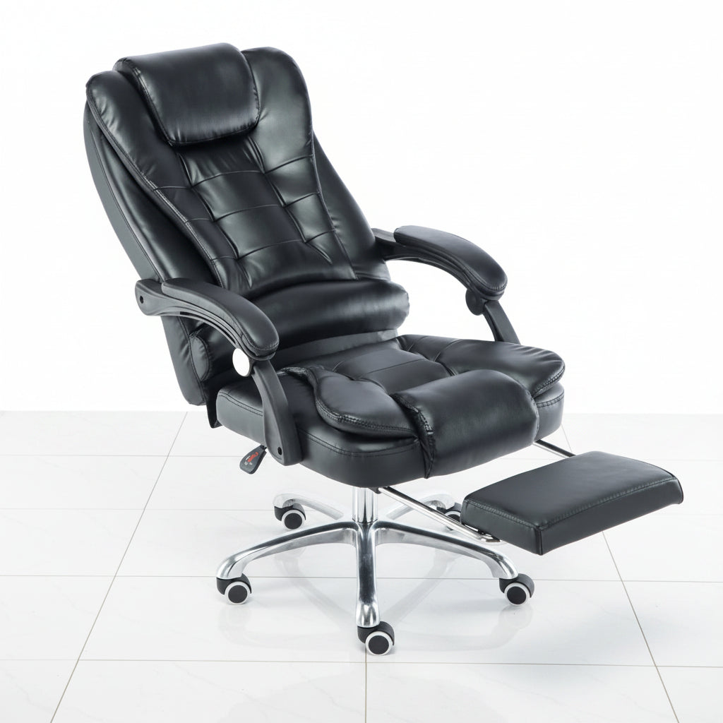 Office chair recliner with 360-degree swivel