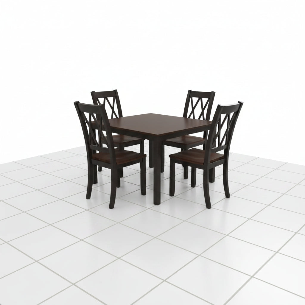 Rectangular dining table with four chair set