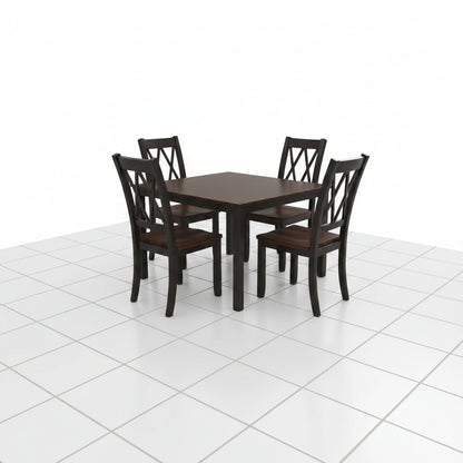 Rectangular dining table with four chair set