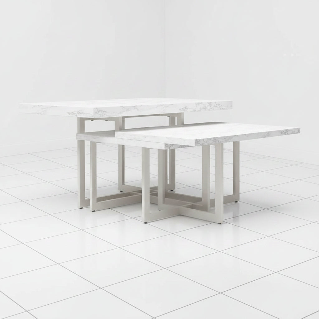 Square coffee table with metal frame