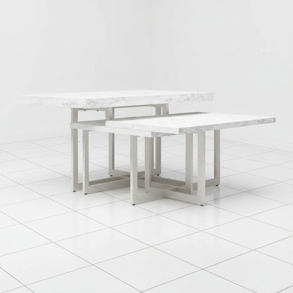 Square coffee table with metal frame