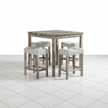 Brown dining table set with wood look finish
