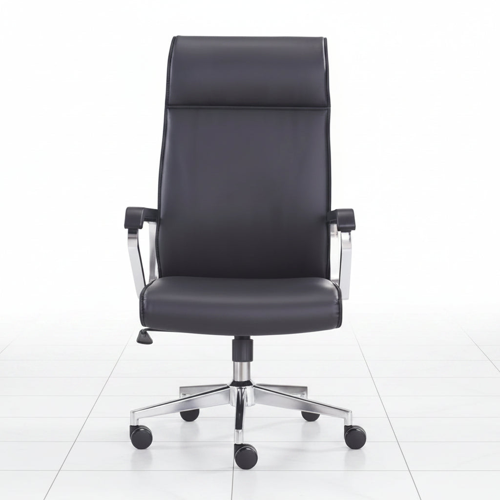 ZM-032 leather office chair front angle